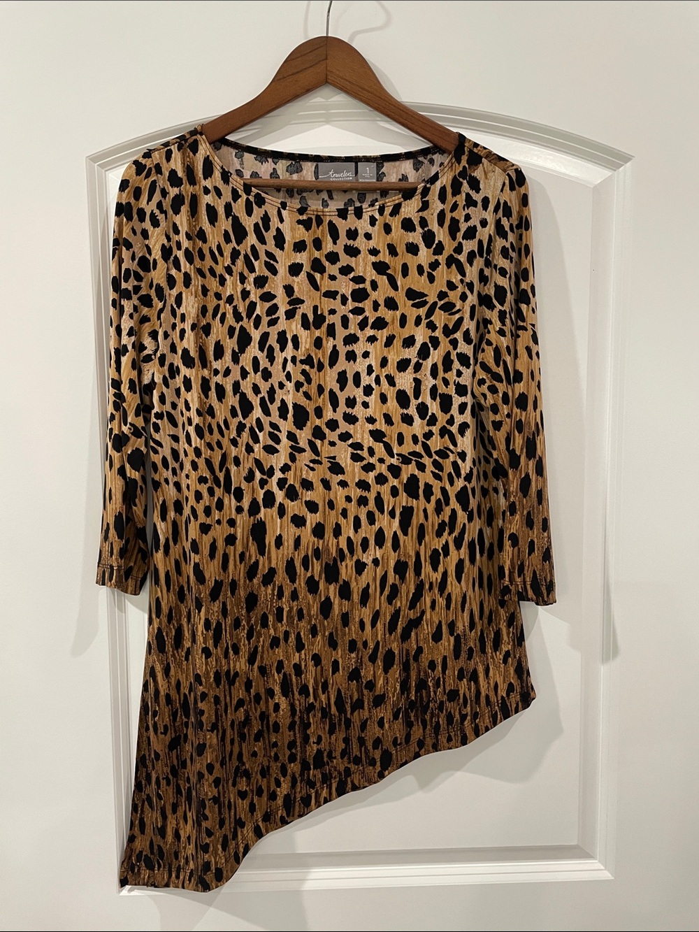 Chico's Leopard-Print Asymmetrical Hem Dress - Tan & Black